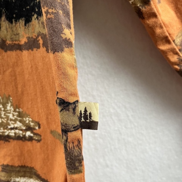 Outdoor Life Men's Elk Theme Button Down Long Sleeve 100% Cotton Sz Medium - Picture 4 of 10
